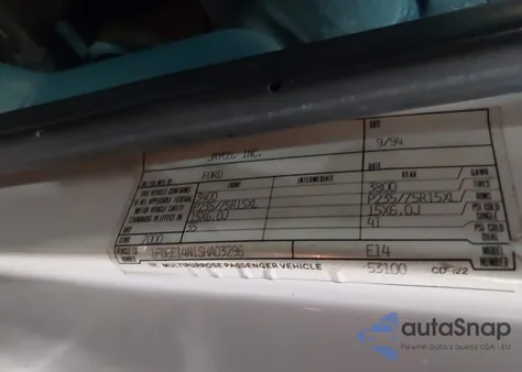 1995 Ford Econoline E150 Van from USA, damaged, VIN 1FDEE14N1SHA03296